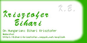krisztofer bihari business card